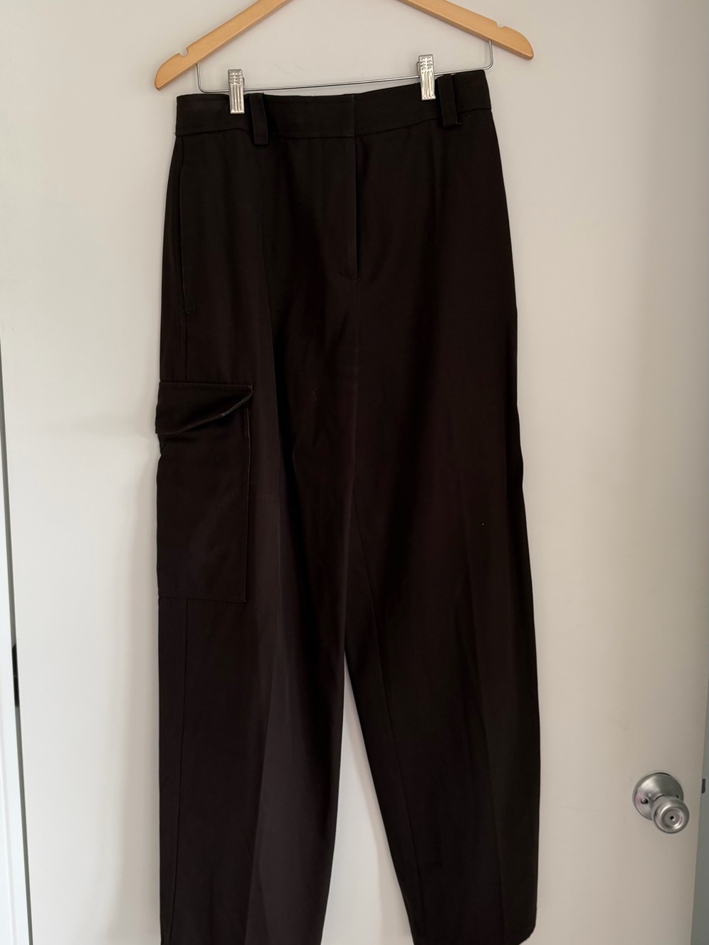 Victoria Beckham Chocolate Brown Wool Cargo Pants Trousers US 8 UK 12